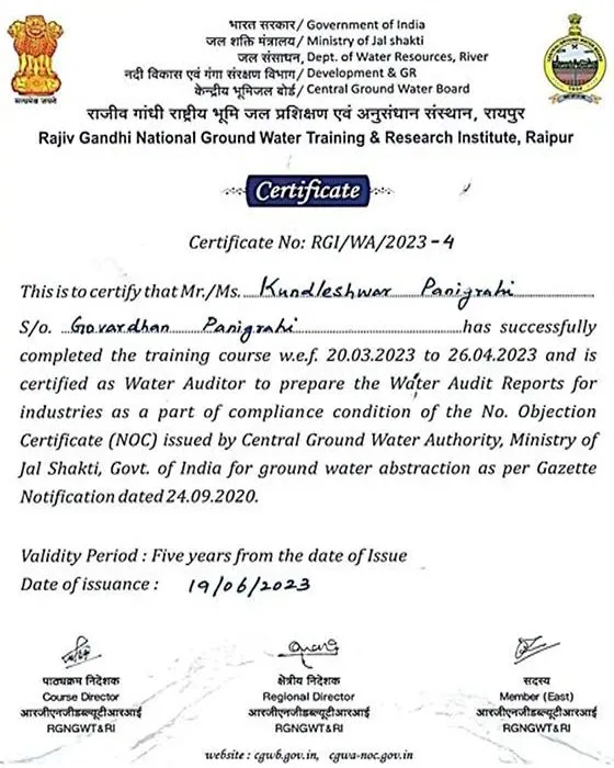 Ground Water Survey, Water Audit & Rain Harvesting